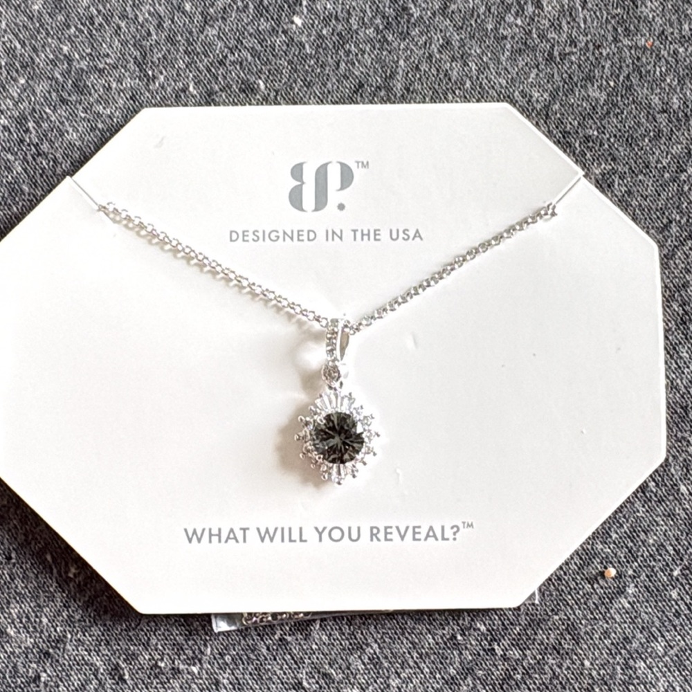 Classic Silver and Black Pendant Necklace